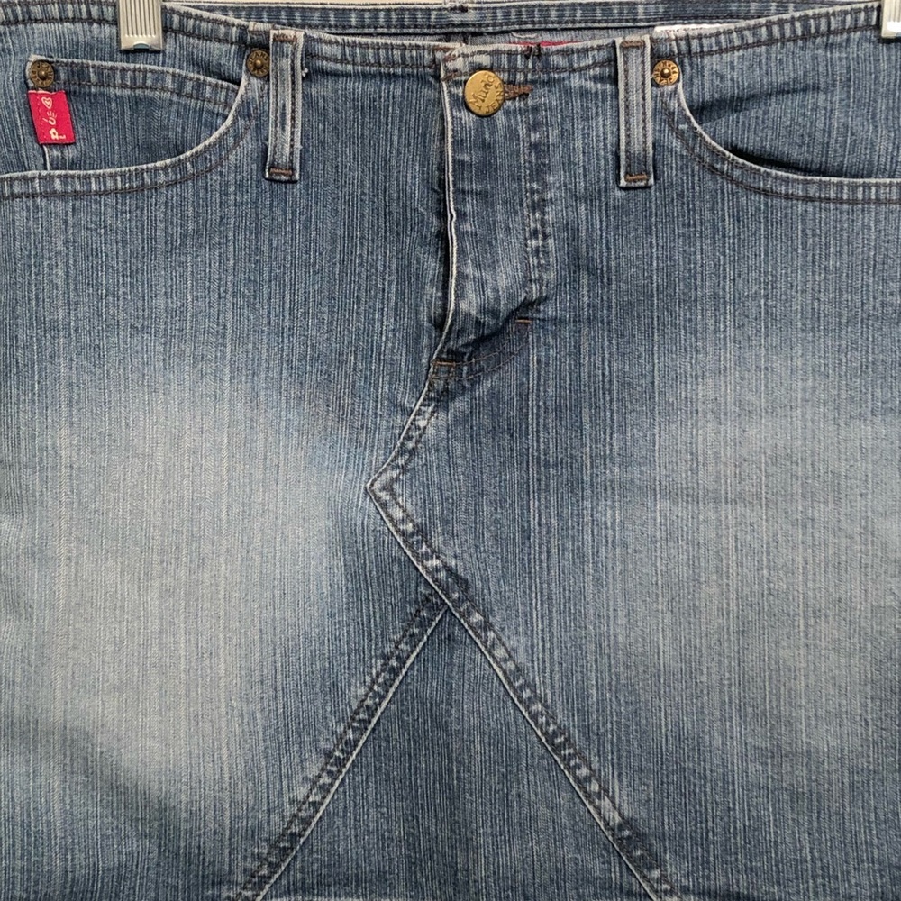 Y2K MUDD Denim Jean Mini Skirt Size 9 Junior —#092 - Picture 2 of 11